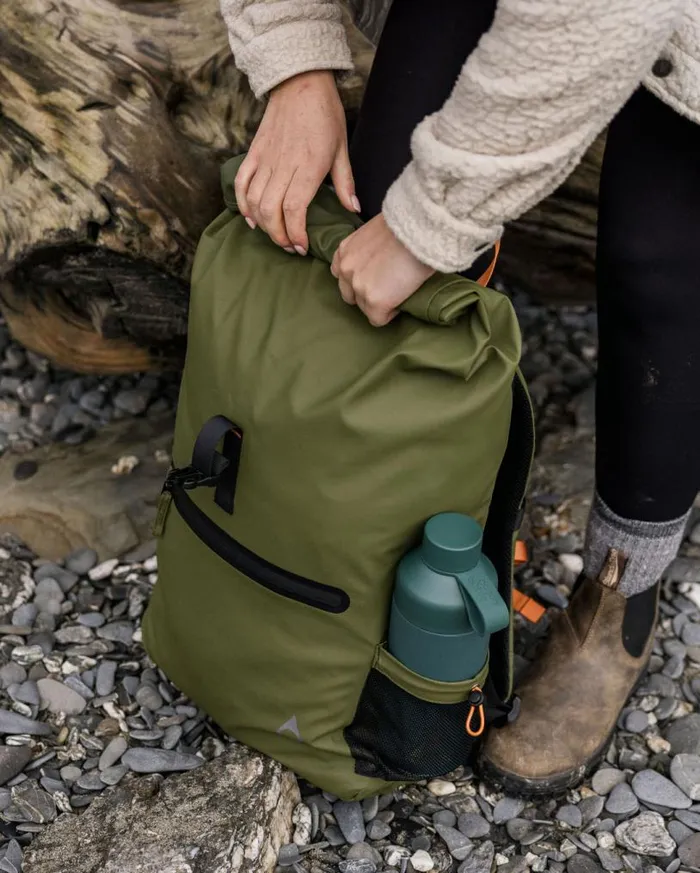 Passenger Clothing Crossing Roll Top Backpack True Black Khaki WomenMen Backpacks and Bags