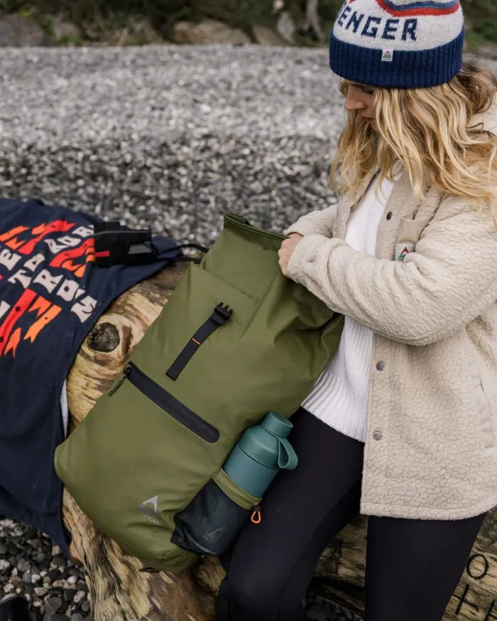 Passenger Clothing Crossing Roll Top Backpack True Black Khaki WomenMen Backpacks and Bags