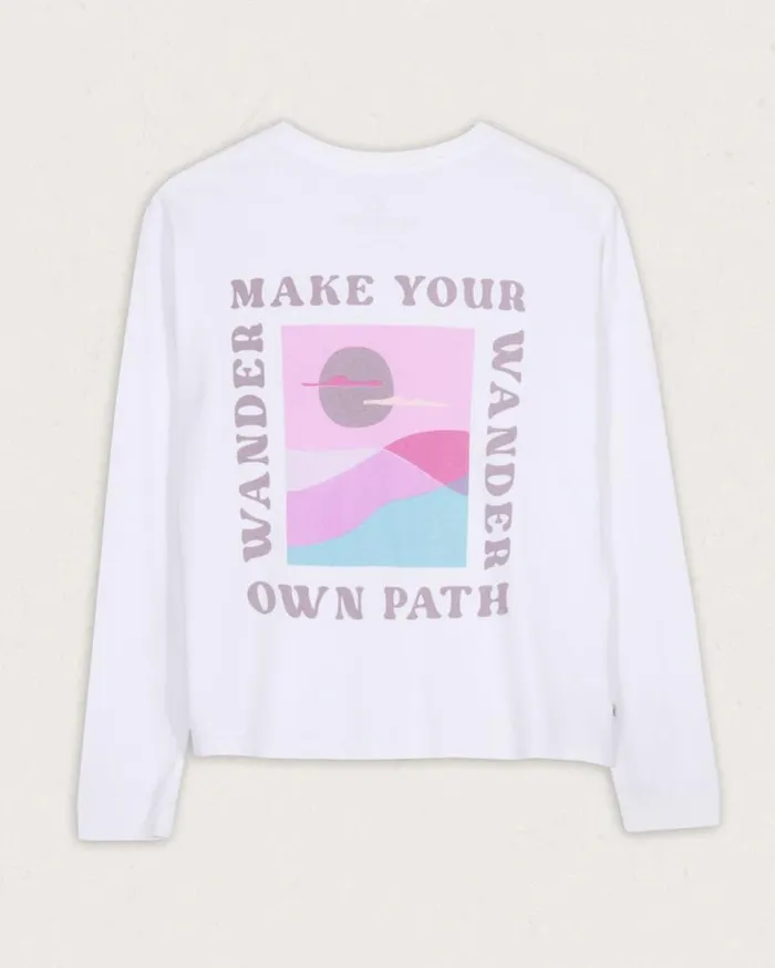 Passenger Clothing Dreamer Recycled Cotton Ls TShirt White Women Tops and TShirts