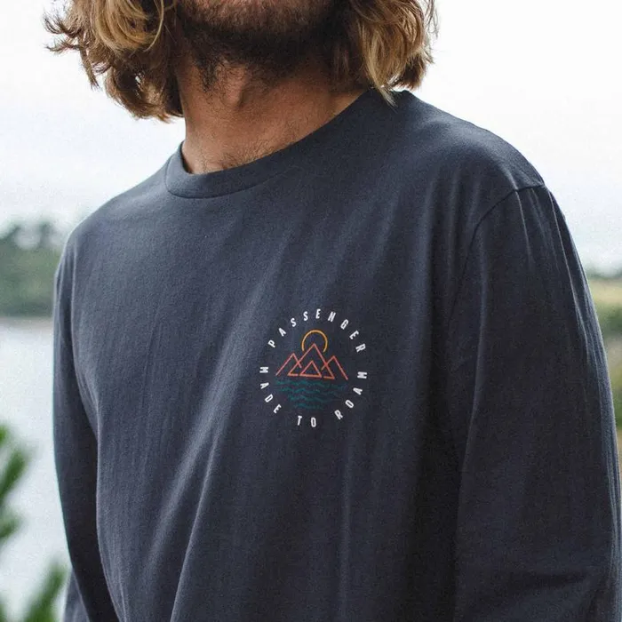 Passenger Clothing Escapism Recycled LS TShirt Faded Black Men TShirts and Vests