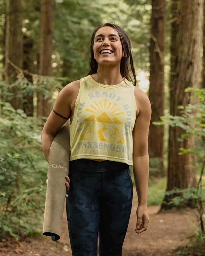 Passenger Clothing Exhale Active Recycled Vest Hazy Yellow Women Activewear