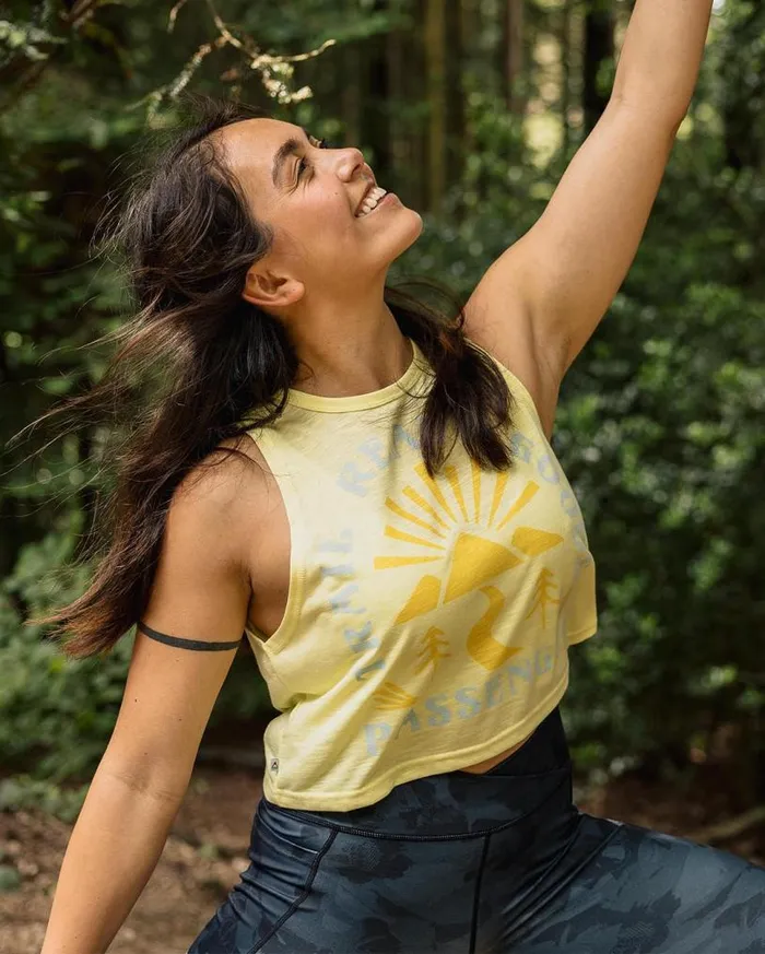 Passenger Clothing Exhale Active Recycled Vest Hazy Yellow Women Activewear