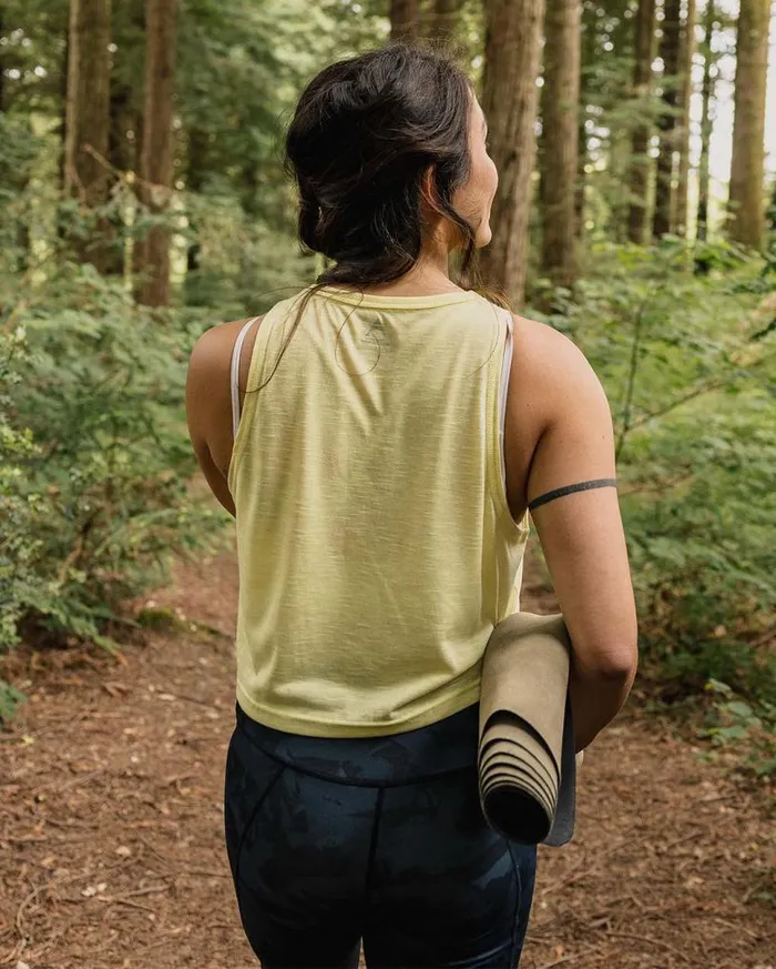 Passenger Clothing Exhale Active Recycled Vest Hazy Yellow Women Activewear