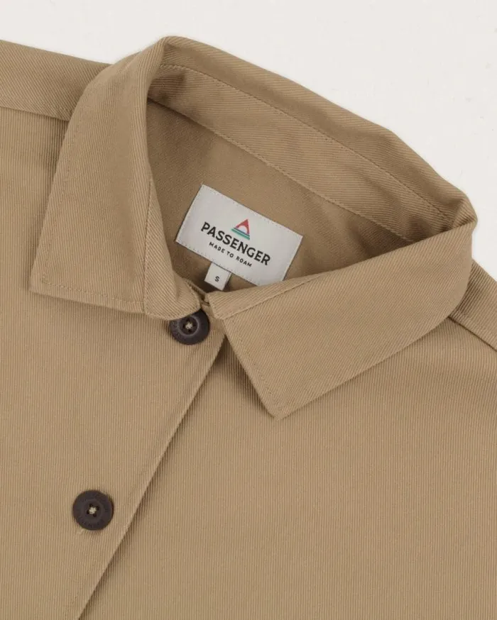 Passenger Clothing Forrest Organic Cotton Oversized Twill Overshirt Biscuit Women Shirts