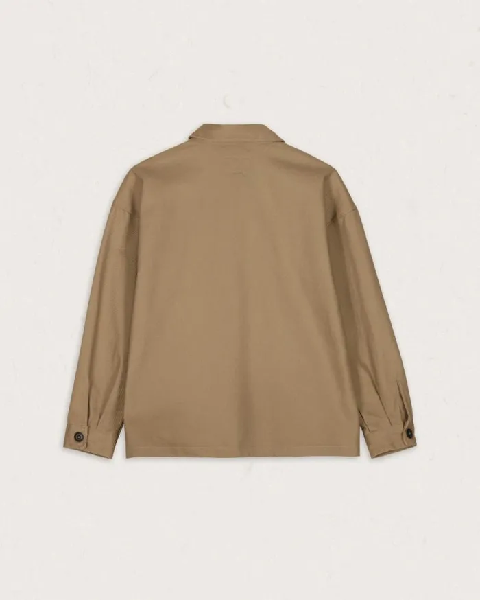 Passenger Clothing Forrest Organic Cotton Oversized Twill Overshirt Biscuit Women Shirts