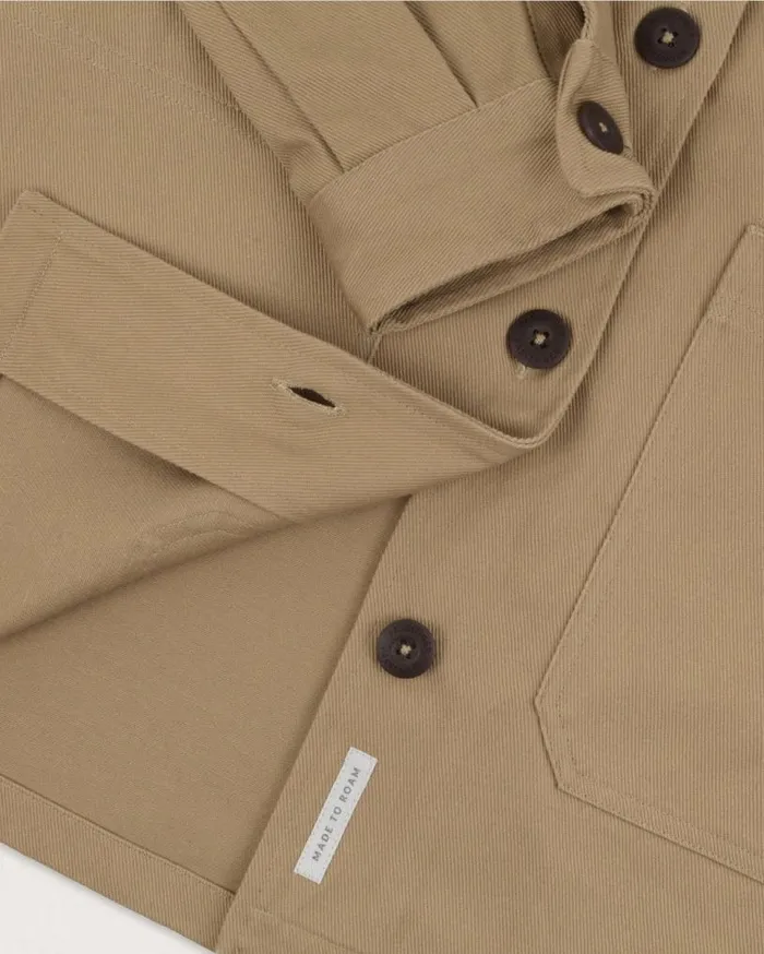 Passenger Clothing Forrest Organic Cotton Oversized Twill Overshirt Biscuit Women Shirts