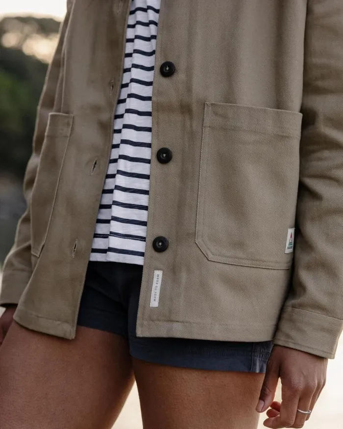 Passenger Clothing Forrest Organic Cotton Oversized Twill Overshirt Biscuit Women Shirts