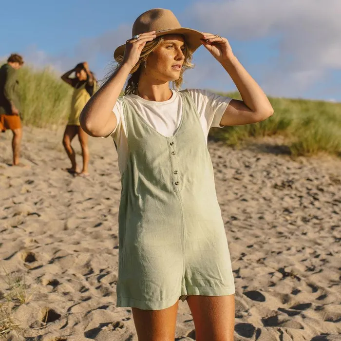 Passenger Clothing Fun Days Playsuit Sage Women Dungarees and Trousers