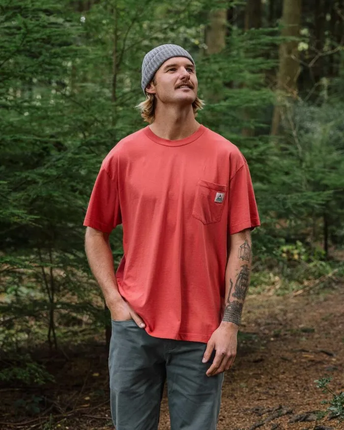 Passenger Clothing Heritage Recycled Relaxed Fit TShirt Cardinal Men TShirts and Vests