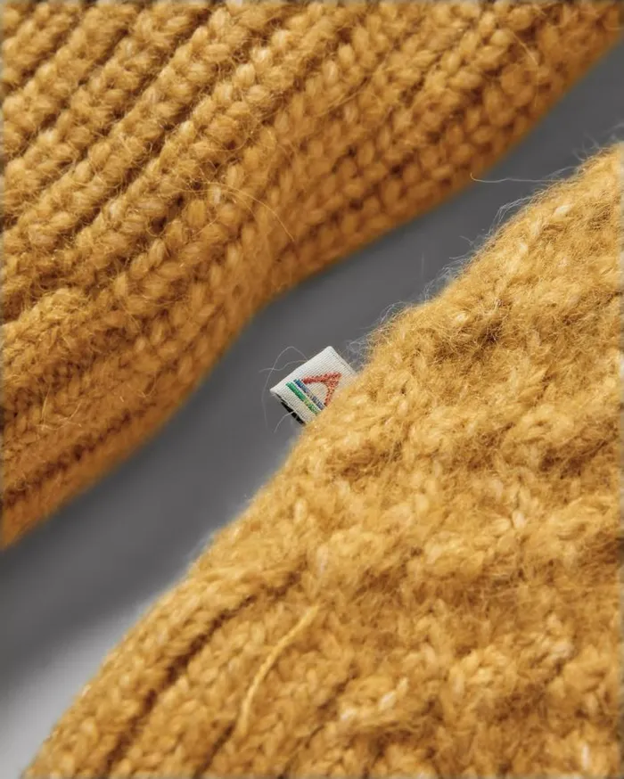 Passenger Clothing Homey Recycled Knitted Cable Cardigan Mustard Gold Women Knitwear