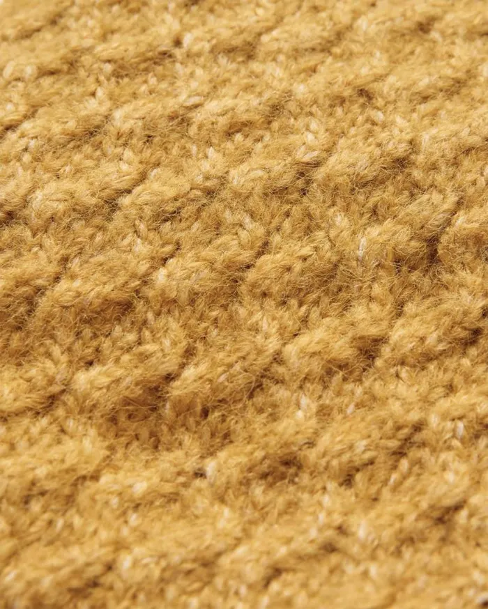 Passenger Clothing Homey Recycled Knitted Cable Cardigan Mustard Gold Women Knitwear