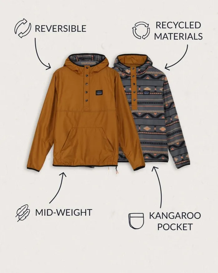 Passenger Clothing Journey Recycled Reversible Jacket Golden Brown Men Jackets