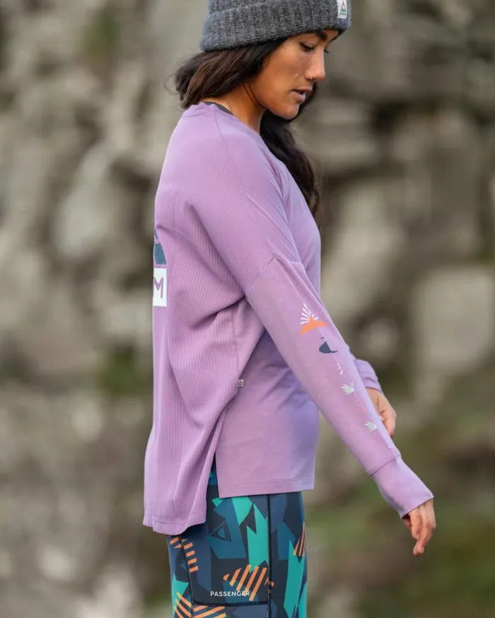 Passenger Clothing Lotus Recycled Active LS Top Lilac Women Activewear