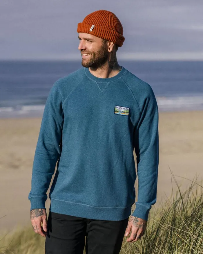 Passenger Clothing Love The Wild Sweatshirt Blue Steel Marl Men Hoodies and Sweatshirts