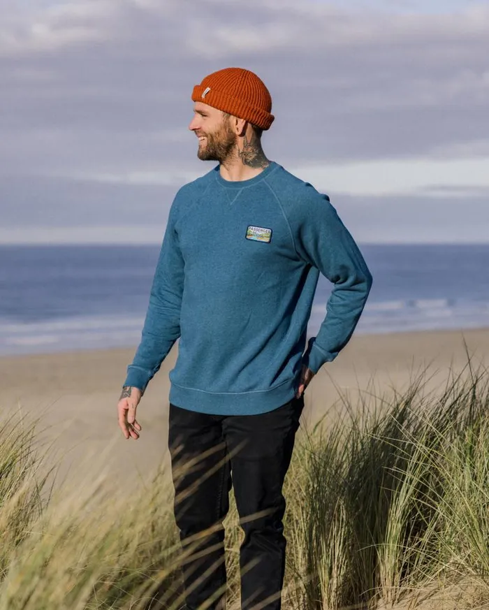 Passenger Clothing Love The Wild Sweatshirt Blue Steel Marl Men Hoodies and Sweatshirts