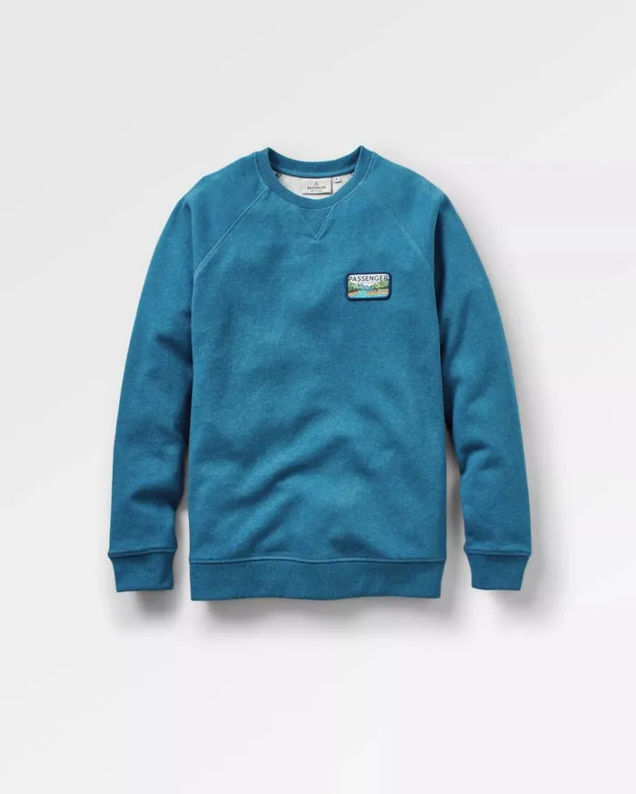 Passenger Clothing Love The Wild Sweatshirt Blue Steel Marl Men Hoodies and Sweatshirts