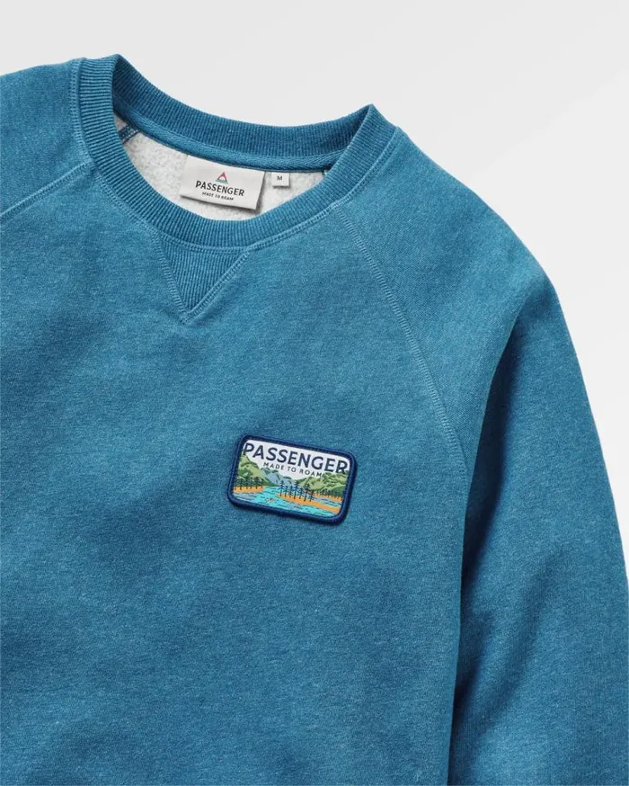 Passenger Clothing Love The Wild Sweatshirt Blue Steel Marl Men Hoodies and Sweatshirts