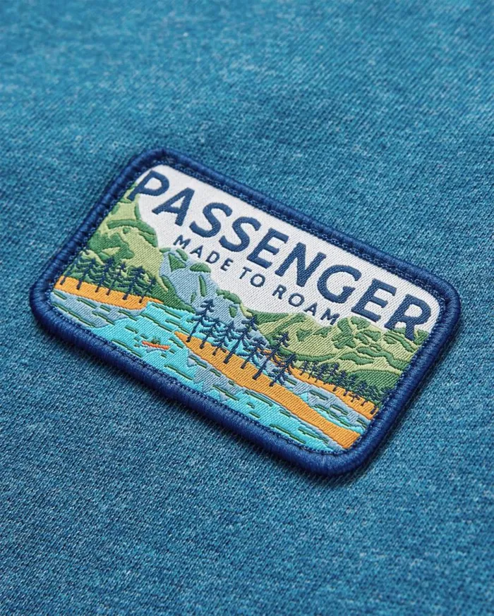 Passenger Clothing Love The Wild Sweatshirt Blue Steel Marl Men Hoodies and Sweatshirts