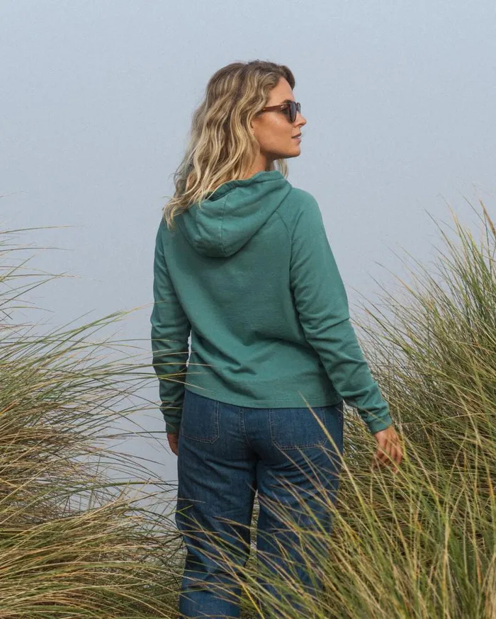 Passenger Clothing Mindful Recycled Cotton Hoodie Deep Sea Women Hoodies and Sweatshirts