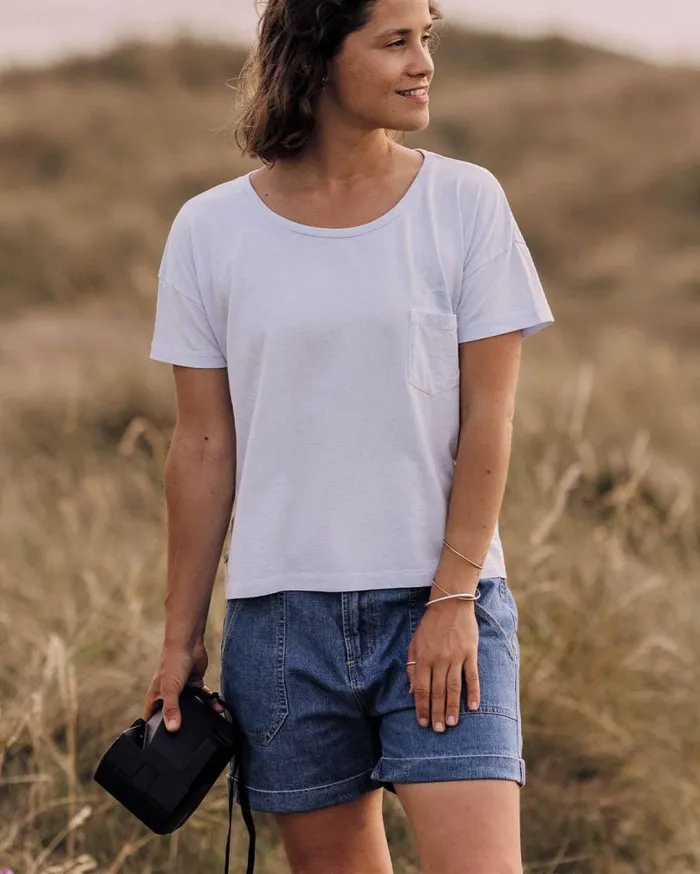 Passenger Clothing Mindful Recycled Cotton TShirt Pale Blue Women Tops and TShirts