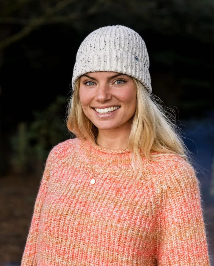 Passenger Clothing Mountainside Mock Neck Recycled Knitted Jumper Apricot Women Knitwear