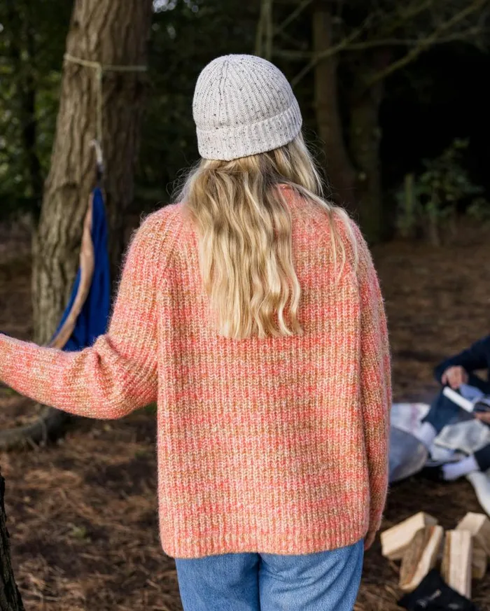 Passenger Clothing Mountainside Mock Neck Recycled Knitted Jumper Apricot Women Knitwear