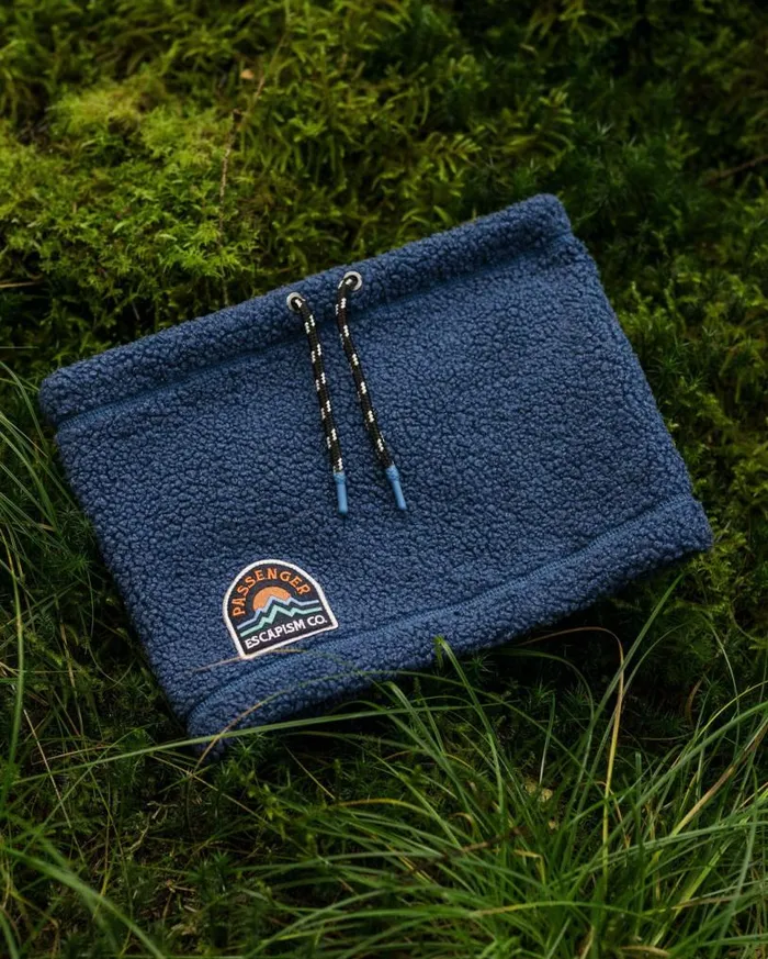 Passenger Clothing Mulled Recycled Sherpa Fleece Snood Dark Denim WomenMen Scarves and Neckwear