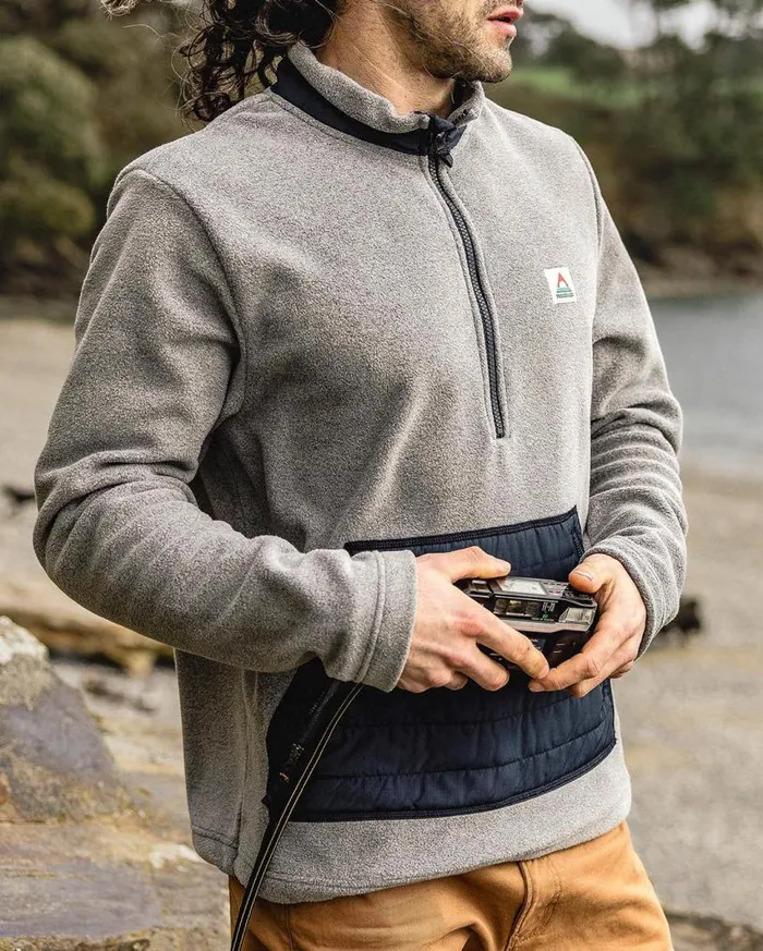 Passenger Clothing Oceanside Recycled Polar Fleece Grey Marl Men Fleece