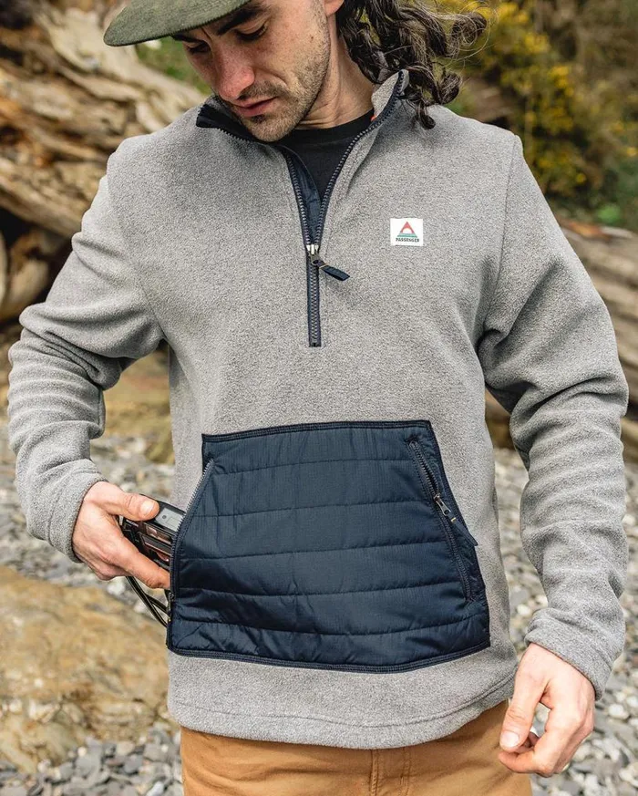 Passenger Clothing Oceanside Recycled Polar Fleece Grey Marl Men Fleece