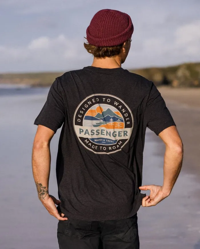 Passenger Clothing Odyssey Organic Cotton TShirt Ebony Marl Men TShirts and Vests