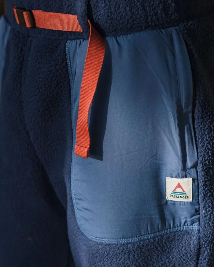 Passenger Clothing Offgrid Recycled Sherpa Fleece Jogger Rich Navy Men Trousers