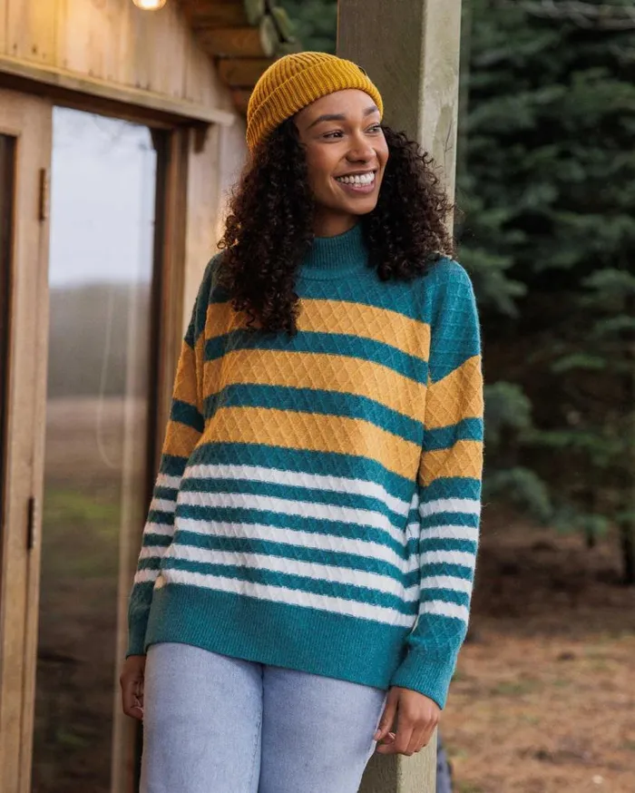 Passenger Clothing Ramble Recycled Knitted Jumper Mediterranean Women Knitwear