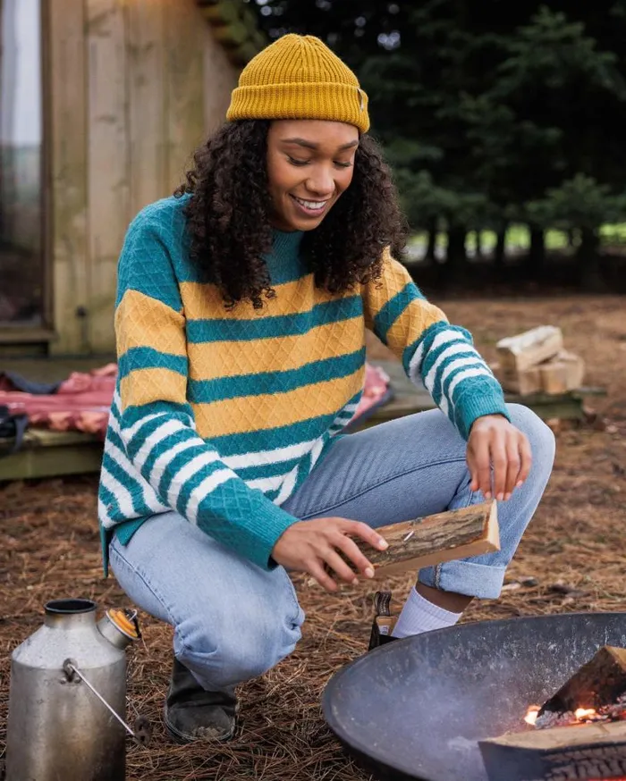 Passenger Clothing Ramble Recycled Knitted Jumper Mediterranean Women Knitwear