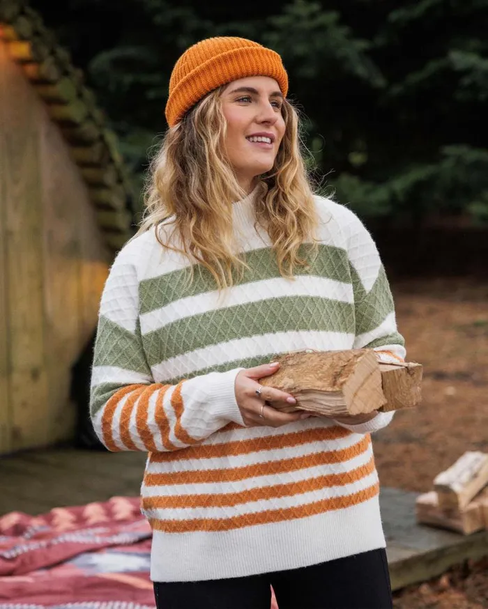 Passenger Clothing Ramble Recycled Knitted Jumper Off White Women Knitwear