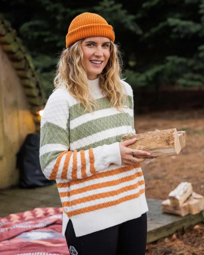 Passenger Clothing Ramble Recycled Knitted Jumper Off White Women Knitwear