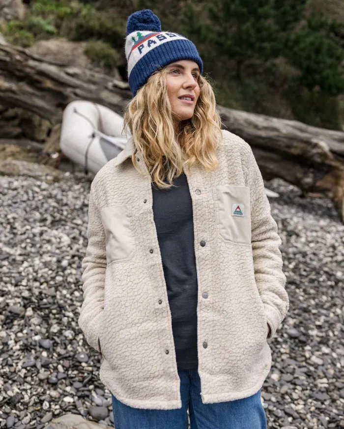 Passenger Clothing Rappel Recycled Sherpa Fleece Oversized Shirt Oatmeal Women Shirts