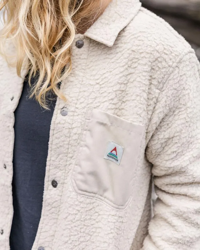 Passenger Clothing Rappel Recycled Sherpa Fleece Oversized Shirt Oatmeal Women Shirts