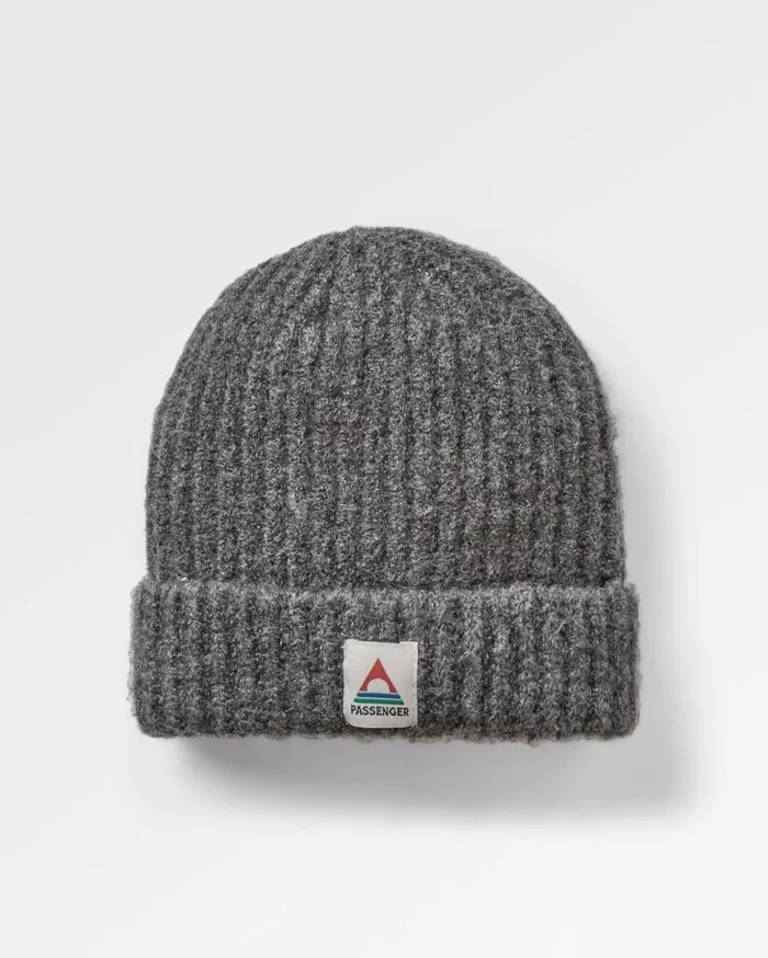 Passenger Clothing Redwood Fleece Lined Recycled Beanie Grey WomenMen Beanies
