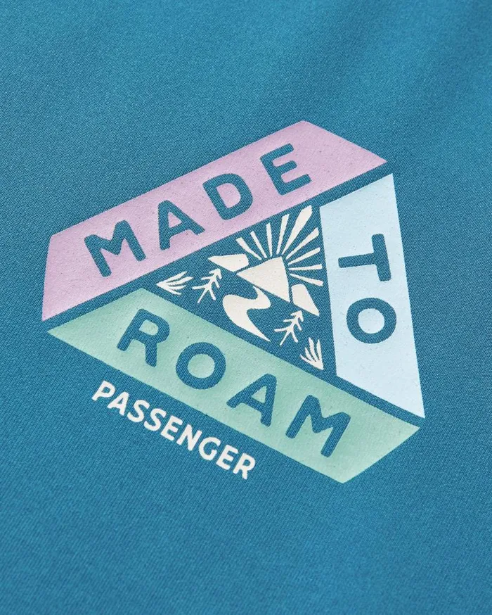 Passenger Clothing River Recycled Active LS TShirt Dusty Ochre Corsair Blue Women Activewear