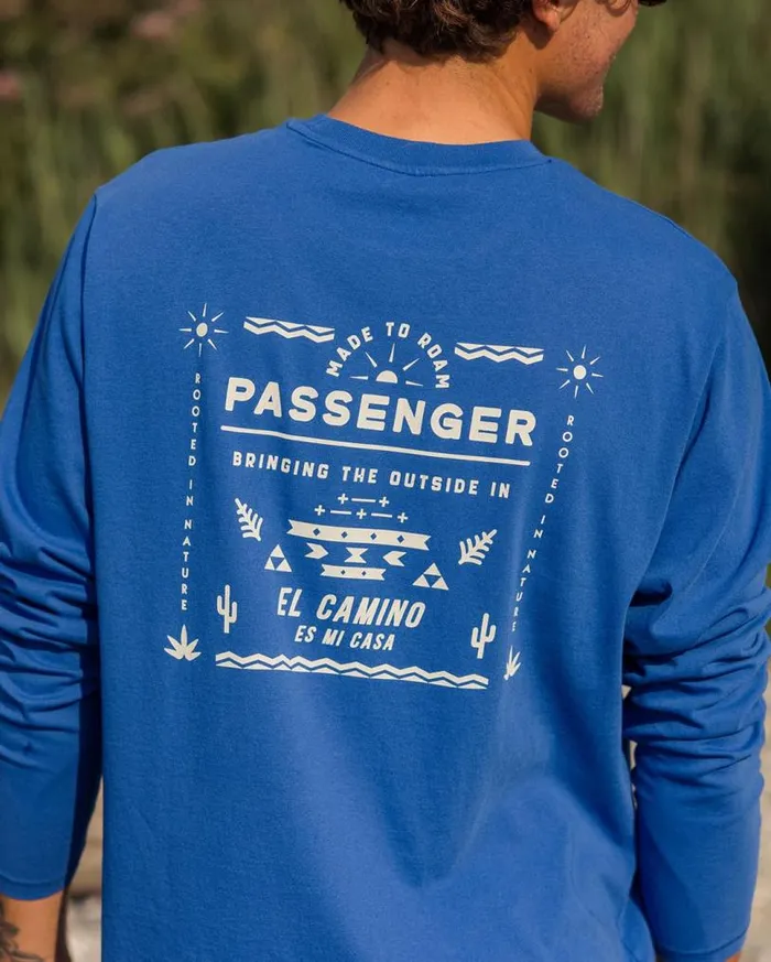 Passenger Clothing Roam Free Recycled Cotton LS TShirt True Blue Men TShirts and Vests