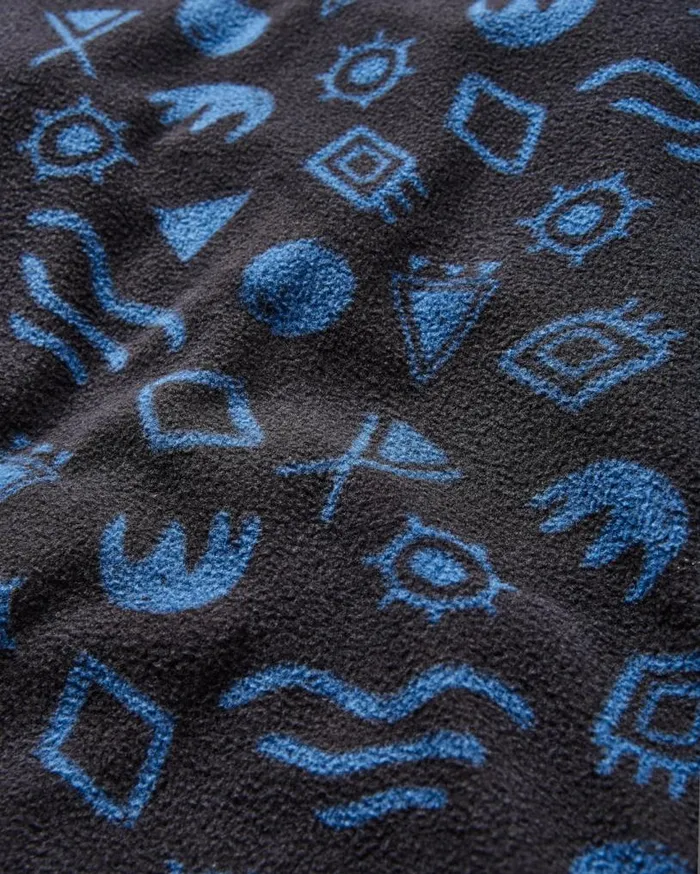 Passenger Clothing Set Off Recycled Polar 14 Zip Fleece Abstract Deep Navy Men Fleece