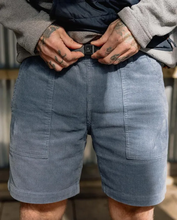 Passenger Clothing Topanga Cord Shorts Stone Blue Men Shorts