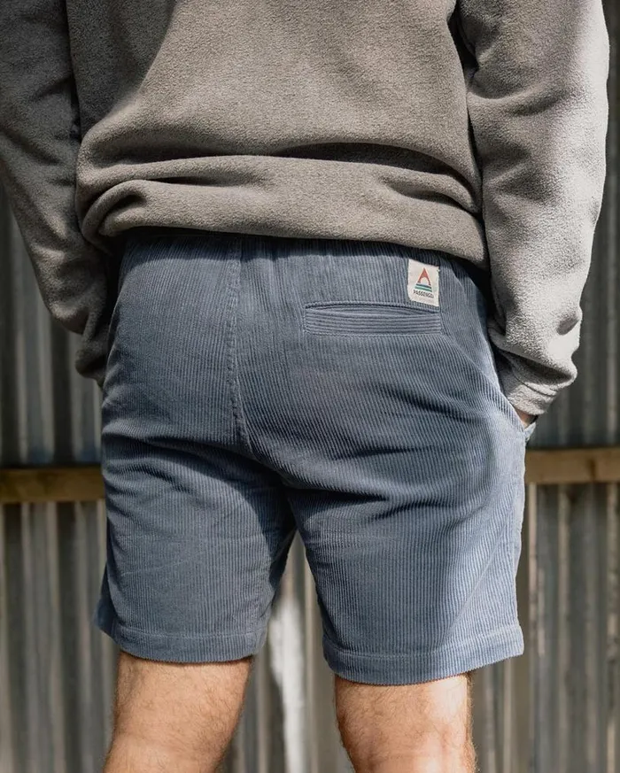 Passenger Clothing Topanga Cord Shorts Stone Blue Men Shorts