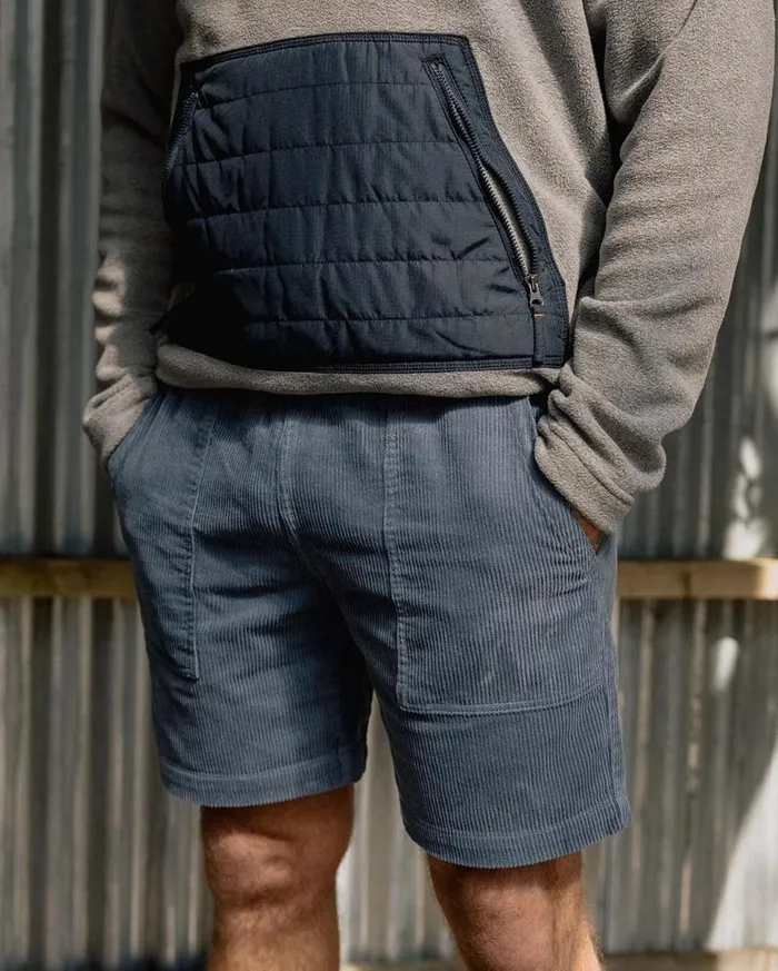 Passenger Clothing Topanga Cord Shorts Stone Blue Men Shorts