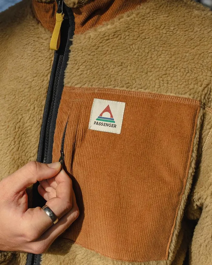 Passenger Clothing Trekker Recycled DeepPile Sherpa Fleece Biscuit Men Fleece