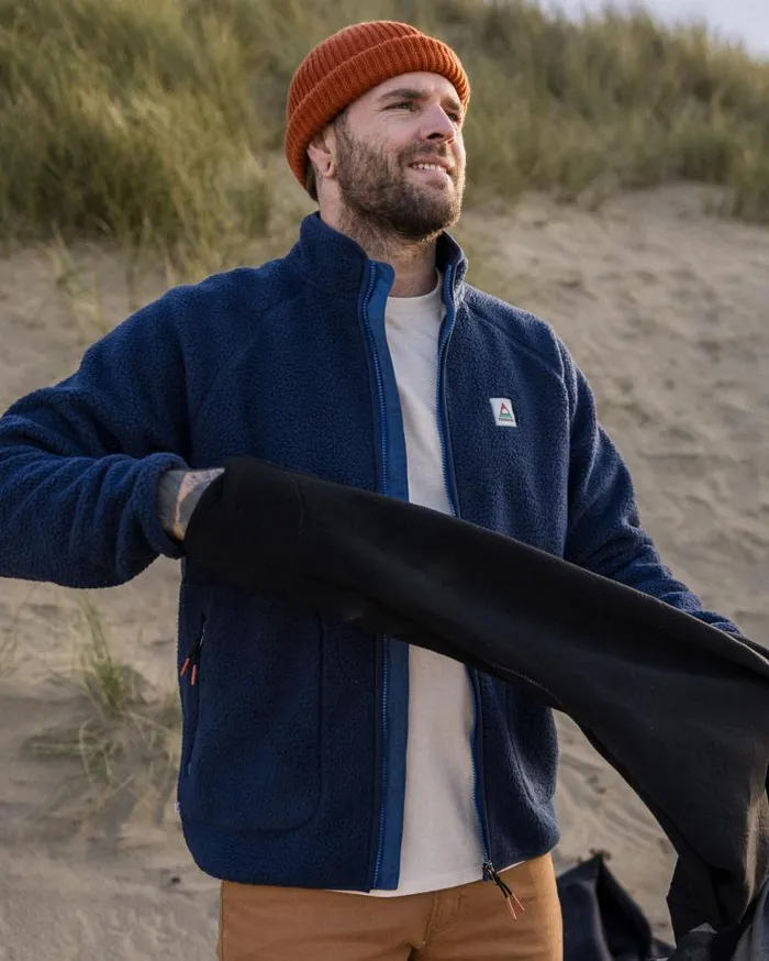Passenger Clothing Tripper 20 Full Zip Recycled Sherpa Fleece Rich Navy Men Fleece