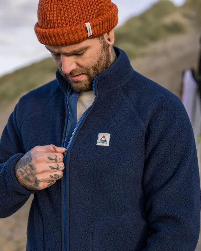 Passenger Clothing Tripper 20 Full Zip Recycled Sherpa Fleece Rich Navy Men Fleece