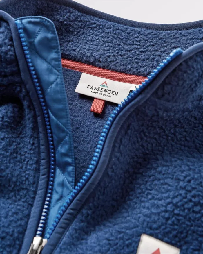 Passenger Clothing Tripper 20 Full Zip Recycled Sherpa Fleece Rich Navy Men Fleece