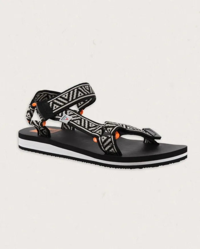 Passenger Clothing Venice Sandal Black White Pattern Women Flip Flops and Sandals