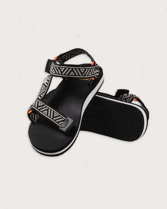 Passenger Clothing Venice Sandal Black White Pattern Women Flip Flops and Sandals